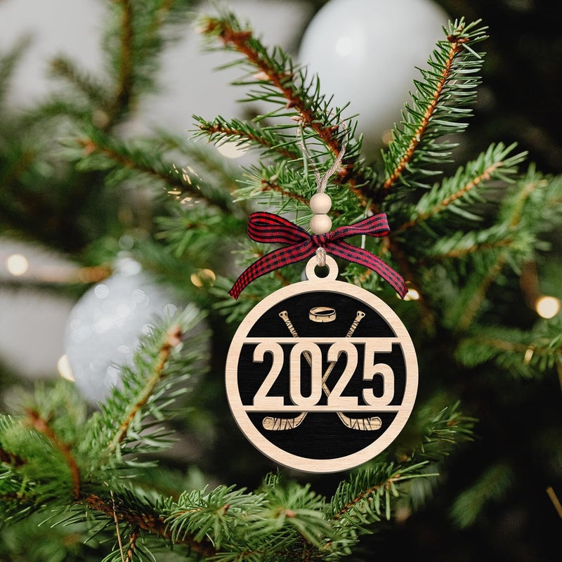 MAPDTWO Hockey Ornament - Hockey Ornaments for Christmas Tree - Sports Gifts for Boys, Men - Sports Lovers Gifts - Wood Christmas Ornament 2025 - Image 4
